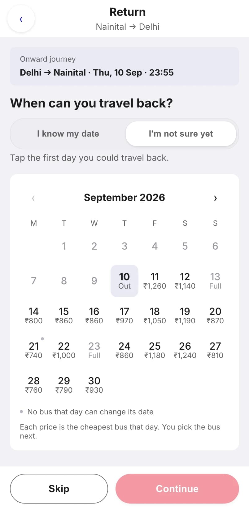Version 4, the question above the calendar.
